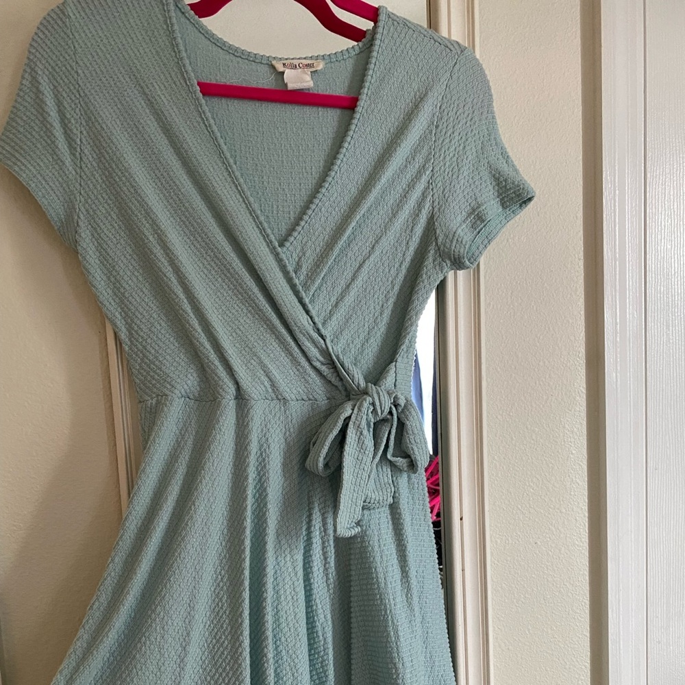 Light blue tie dress